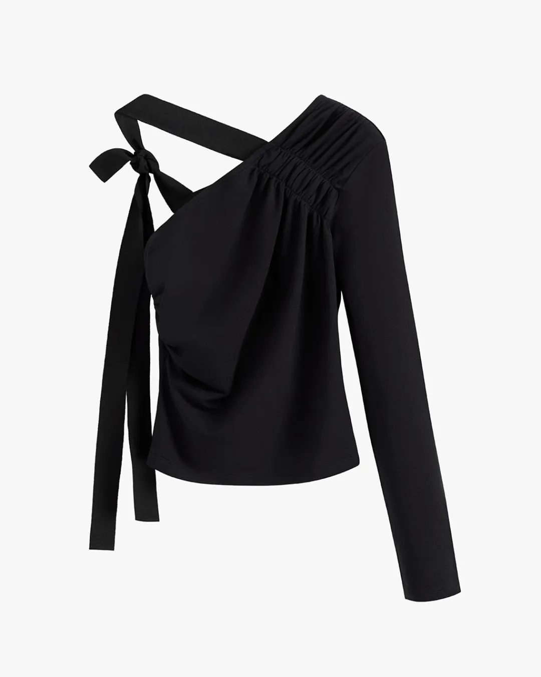 Flash Sale Cuyana French Terry Draped Front Top Black