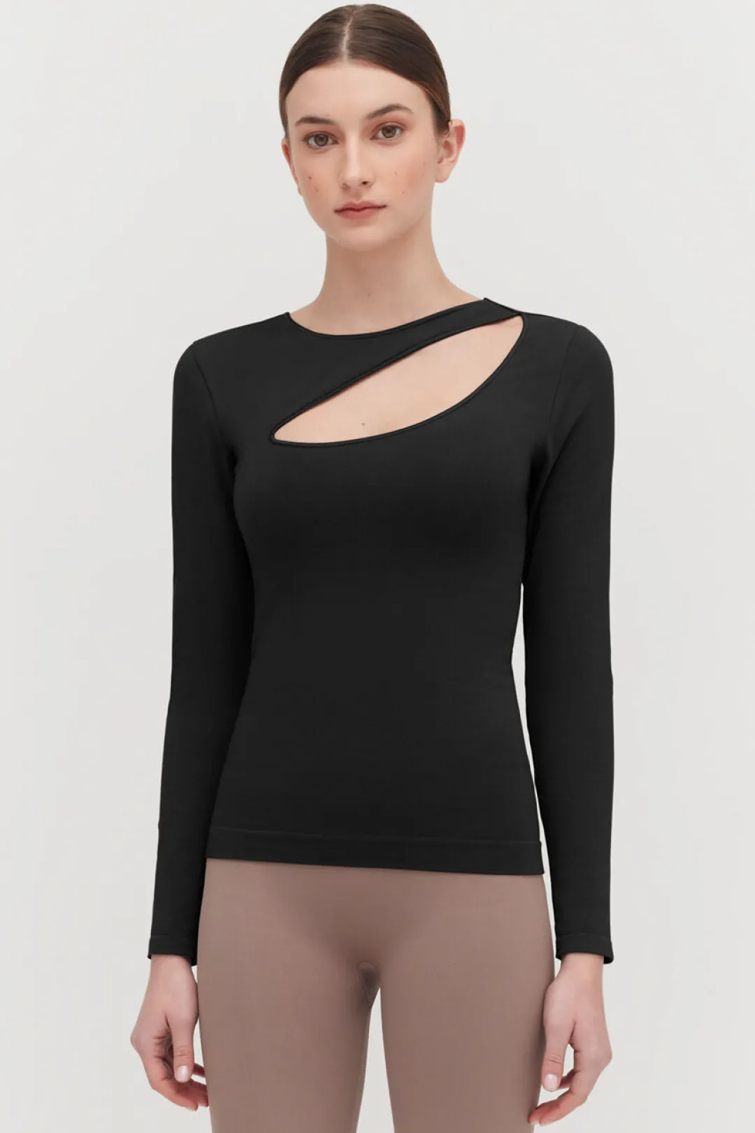 Store Cuyana Stretch Long Sleeve Tee Black
